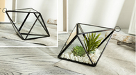 Geometric Micro Stereoscopic Landscape Glass Hanging Planters / Copper Glass Planter Box