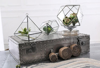 Flower Plants Terrarium Decorative Glass Craft Black For Desktop Copper