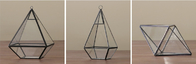 Geometric Micro Stereoscopic Landscape Glass Hanging Planters / Copper Glass Planter Box